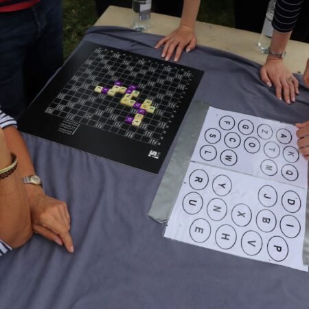 rifle scrabble shooting challenge for a leadership training activity with hi5 events