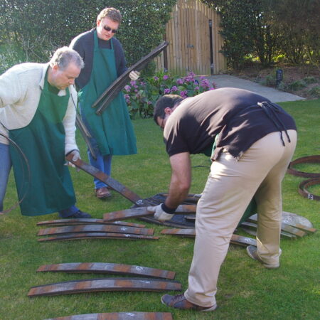 A leadership activity challenge barrel building in Jersey with Hi5