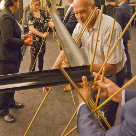 marble run team challenge part of a leadership training activity